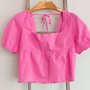 Modcloth Farming Daisies Pink Puff short Sleeved Blouse size XL new with tags